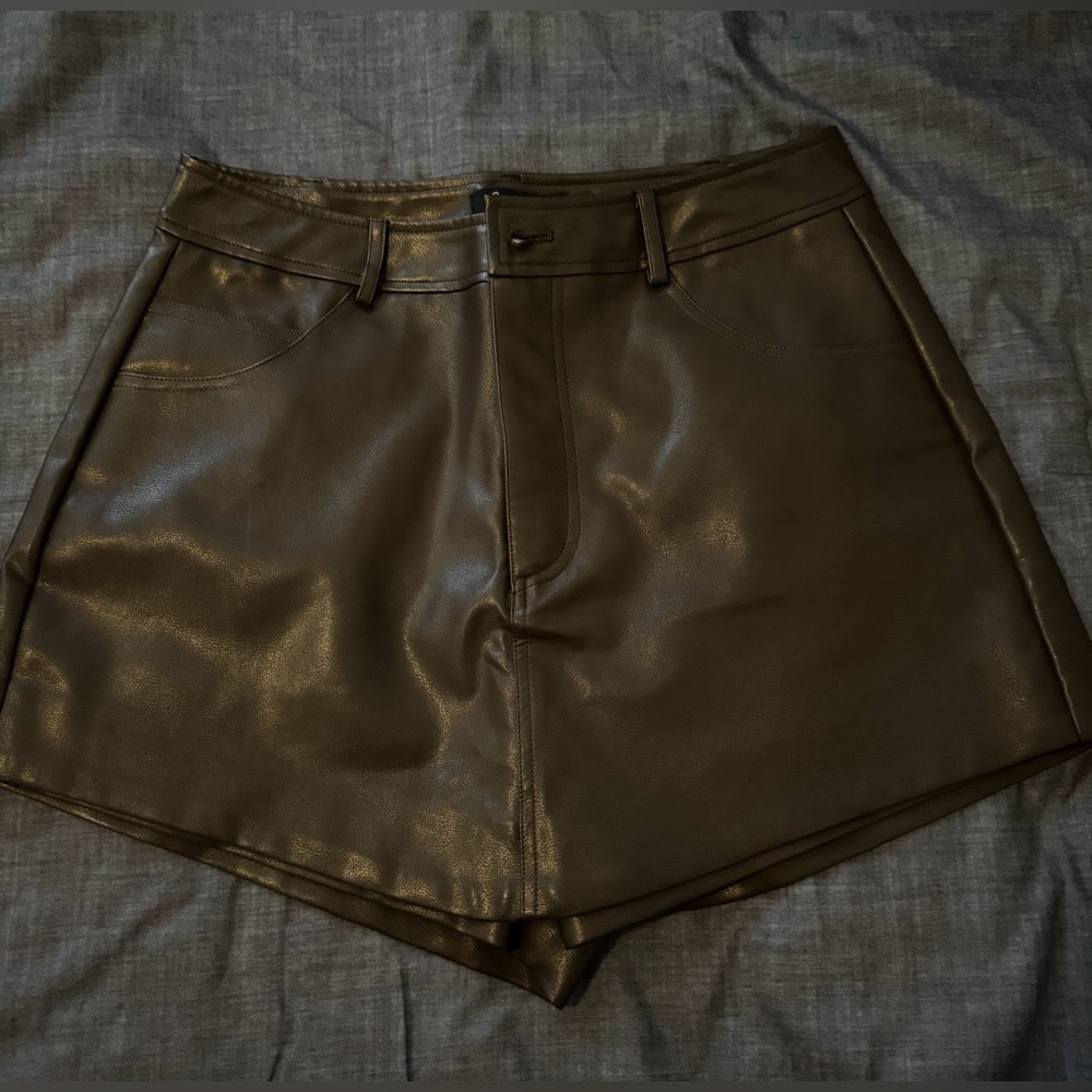 Emory Park Brown Leather Skort